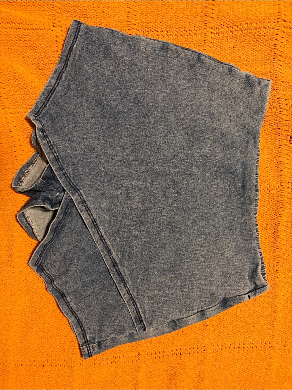 Denim Skort in Washed Blue - Women's Casual Skort